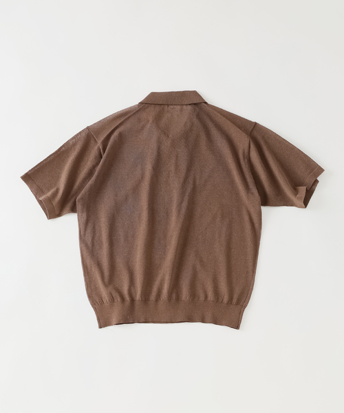 EDIFICE（エディフィス）の「LINEN LUXE ニット ポロ（ポロシャツ・メンズ・ブラック/レッド/ブラウン・MEDIUM/LARGE）」の12枚目の写真