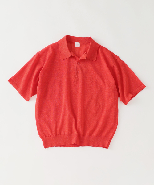 EDIFICE（エディフィス）の「LINEN LUXE ニット ポロ（ポロシャツ・メンズ・ブラック/レッド/ブラウン・MEDIUM/LARGE）」の13枚目の写真