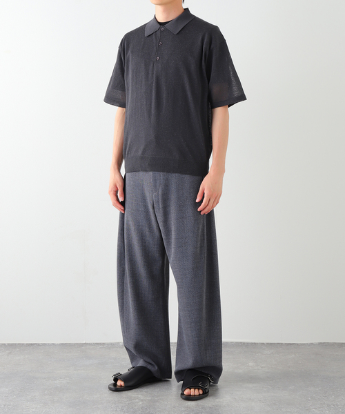 EDIFICE（エディフィス）の「LINEN LUXE ニット ポロ（ポロシャツ・メンズ・ブラック/レッド/ブラウン・MEDIUM/LARGE）」の17枚目の写真