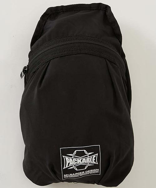 HIGH! STANDARD(ハイスタンダード)の「MT. RAINIER DESIGN /ウインドシェッド パッカブル ドロップバッグ(ショルダーバッグ・メンズ・オリーブ/ブラック/チャコールグレー・ONE)」の11枚目の写真