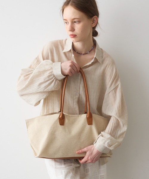 Crisp(クリスプ)の「natural combi tote bag / ナチュラルコンビトートバッグ(トートバッグ・レディース・ブラウン/ブラック・ONESIZE)」の9枚目の写真