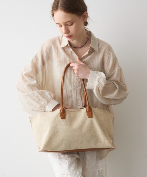 Crisp(クリスプ)の「natural combi tote bag / ナチュラルコンビトートバッグ(トートバッグ・レディース・ブラウン/ブラック・ONESIZE)」の10枚目の写真