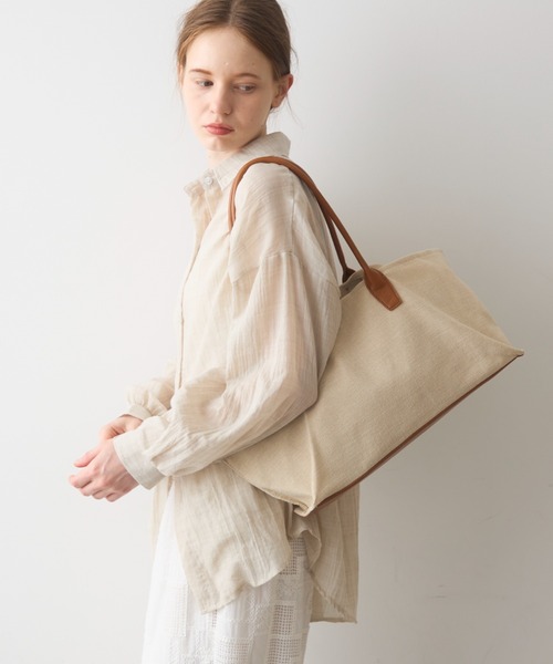 Crisp(クリスプ)の「natural combi tote bag / ナチュラルコンビトートバッグ(トートバッグ・レディース・ブラウン/ブラック・ONESIZE)」の16枚目の写真