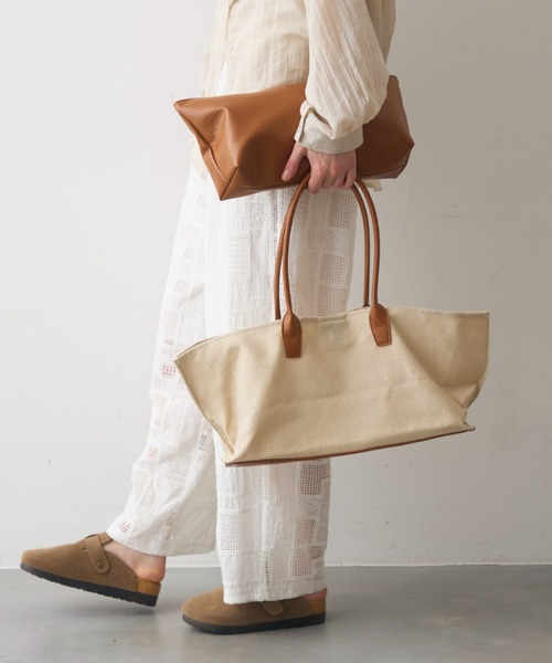 Crisp(クリスプ)の「natural combi tote bag / ナチュラルコンビトートバッグ(トートバッグ・レディース・ブラウン/ブラック・ONESIZE)」の13枚目の写真
