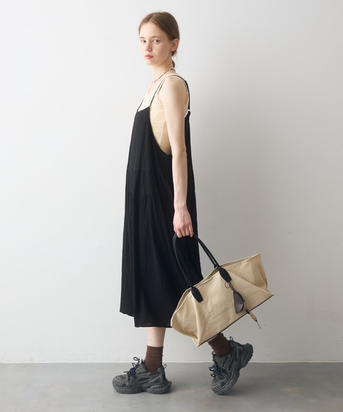 Crisp(クリスプ)の「natural combi tote bag / ナチュラルコンビトートバッグ(トートバッグ・レディース・ブラウン/ブラック・ONESIZE)」の8枚目の写真