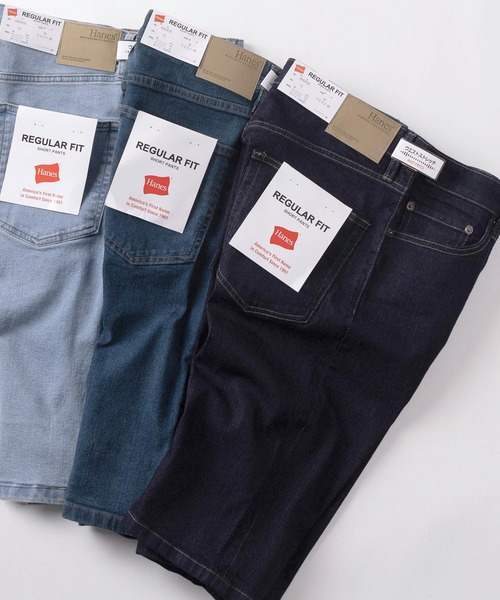 HANES（ヘインズ）の「【78】【Hanes/ヘインズ】ストレッチ レギュラーフィット デニムショートパンツ（デニムパンツ・メンズ・ライトブルー/ブルー/ワンウォッシュ・S/M/L/XL）」の3枚目の写真
