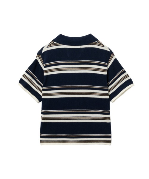 A BATHING APE(アベイシングエイプ)の「REGULAR POLO STRIPES SWEATER(ニット/セーター・レディース・ネイビー・X-SMALL/SMALL)」の2枚目の写真