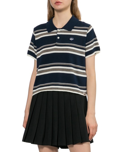 A BATHING APE(アベイシングエイプ)の「REGULAR POLO STRIPES SWEATER(ニット/セーター・レディース・ネイビー・X-SMALL/SMALL)」の3枚目の写真