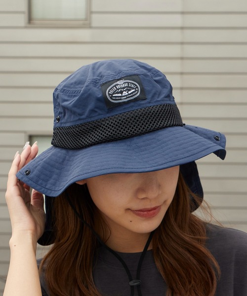 POLeR(ポーラー)の「POLeR/ポーラー 2WAY DRAW+SUNGUARD BRIM HAT サンガード付き メッシュブリムハット メンズ サファリハット アウトドアハット 2026年 夏 夏服(ハット・メンズ・ブラック/ネイビー/グレー・ONE SIZE)」の3枚目の写真