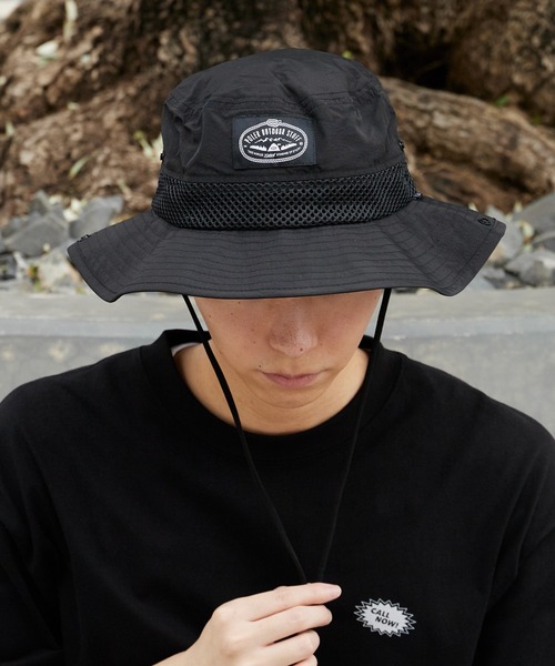 POLeR(ポーラー)の「POLeR/ポーラー 2WAY DRAW+SUNGUARD BRIM HAT サンガード付き メッシュブリムハット メンズ サファリハット アウトドアハット 2026年 夏 夏服(ハット・メンズ・ブラック/ネイビー/グレー・ONE SIZE)」の2枚目の写真