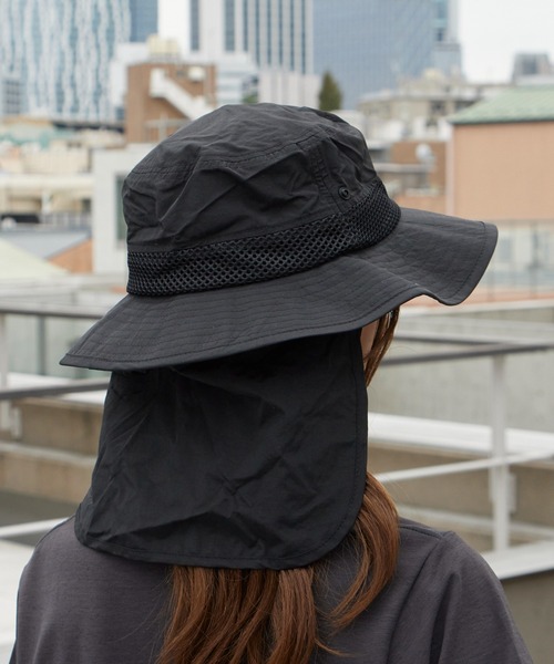 POLeR(ポーラー)の「POLeR/ポーラー 2WAY DRAW+SUNGUARD BRIM HAT サンガード付き メッシュブリムハット メンズ サファリハット アウトドアハット 2026年 夏 夏服(ハット・メンズ・ブラック/ネイビー/グレー・ONE SIZE)」の7枚目の写真