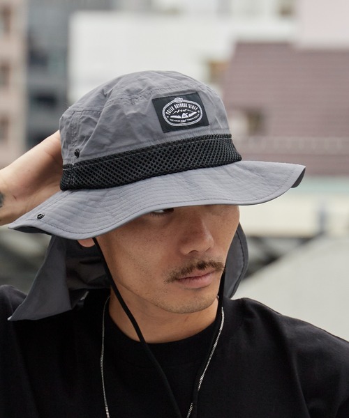 POLeR(ポーラー)の「POLeR/ポーラー 2WAY DRAW+SUNGUARD BRIM HAT サンガード付き メッシュブリムハット メンズ サファリハット アウトドアハット 2026年 夏 夏服(ハット・メンズ・ブラック/ネイビー/グレー・ONE SIZE)」の20枚目の写真