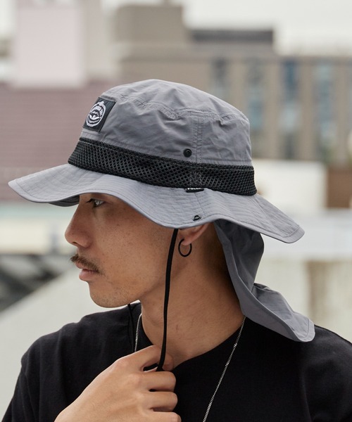 POLeR(ポーラー)の「POLeR/ポーラー 2WAY DRAW+SUNGUARD BRIM HAT サンガード付き メッシュブリムハット メンズ サファリハット アウトドアハット 2026年 夏 夏服(ハット・メンズ・ブラック/ネイビー/グレー・ONE SIZE)」の21枚目の写真