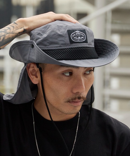 POLeR(ポーラー)の「POLeR/ポーラー 2WAY DRAW+SUNGUARD BRIM HAT サンガード付き メッシュブリムハット メンズ サファリハット アウトドアハット 2026年 夏 夏服(ハット・メンズ・ブラック/ネイビー/グレー・ONE SIZE)」の18枚目の写真