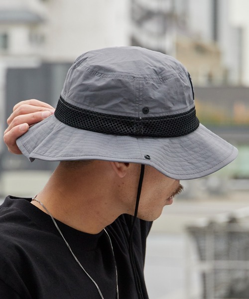 POLeR(ポーラー)の「POLeR/ポーラー 2WAY DRAW+SUNGUARD BRIM HAT サンガード付き メッシュブリムハット メンズ サファリハット アウトドアハット 2026年 夏 夏服(ハット・メンズ・ブラック/ネイビー/グレー・ONE SIZE)」の15枚目の写真