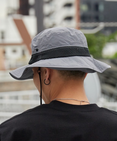 POLeR(ポーラー)の「POLeR/ポーラー 2WAY DRAW+SUNGUARD BRIM HAT サンガード付き メッシュブリムハット メンズ サファリハット アウトドアハット 2026年 夏 夏服(ハット・メンズ・ブラック/ネイビー/グレー・ONE SIZE)」の17枚目の写真