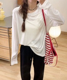 6色展開 天糸 冷感 丸首 長袖Tシャツ UVカット エアコン対応 夏用インナー