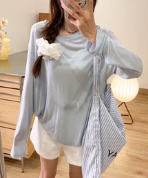 6色展開 天糸 冷感 丸首 長袖Tシャツ UVカット エアコン対応 夏用インナー
