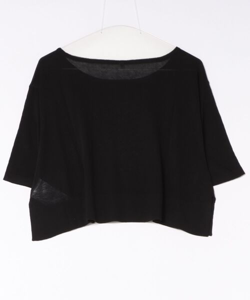coca（coca）（コカ）の「シアーニットワイドクロップドトップス（Tシャツ/カットソー・レディース・ブラック/グレー・S/L/M）」の21枚目の写真