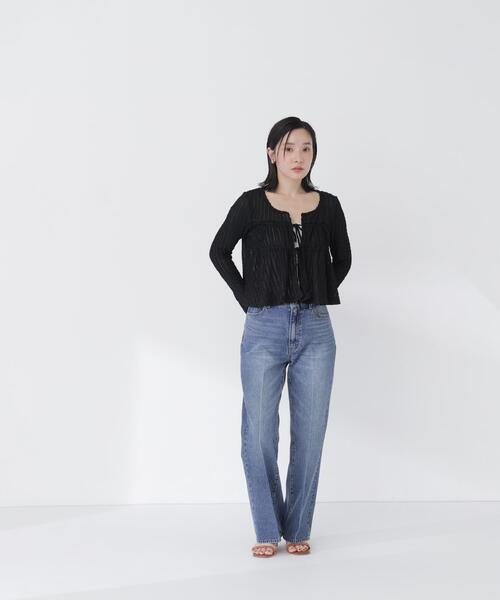 NATURAL BEAUTY BASIC(ナチュラルビューティーベーシック)の「フロントリボンシアーカーディガン(カーディガン/ボレロ・レディース・ダークブラウン/ブラック/オフホワイト・フリ-)」の17枚目の写真