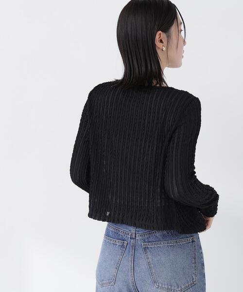 NATURAL BEAUTY BASIC(ナチュラルビューティーベーシック)の「フロントリボンシアーカーディガン(カーディガン/ボレロ・レディース・ダークブラウン/ブラック/オフホワイト・フリ-)」の10枚目の写真