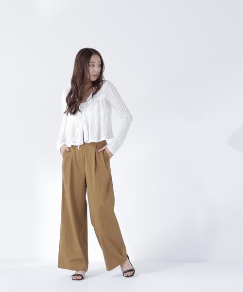 NATURAL BEAUTY BASIC(ナチュラルビューティーベーシック)の「フロントリボンシアーカーディガン(カーディガン/ボレロ・レディース・ダークブラウン/ブラック/オフホワイト・フリ-)」の16枚目の写真