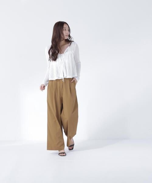 NATURAL BEAUTY BASIC(ナチュラルビューティーベーシック)の「フロントリボンシアーカーディガン(カーディガン/ボレロ・レディース・ダークブラウン/ブラック/オフホワイト・フリ-)」の20枚目の写真