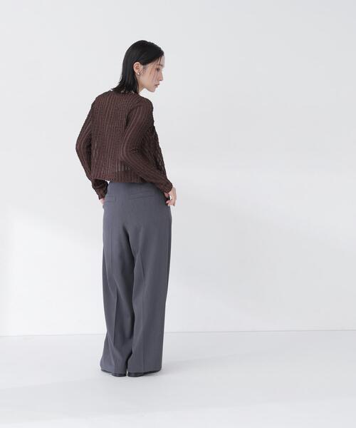 NATURAL BEAUTY BASIC(ナチュラルビューティーベーシック)の「フロントリボンシアーカーディガン(カーディガン/ボレロ・レディース・ダークブラウン/ブラック/オフホワイト・フリ-)」の14枚目の写真