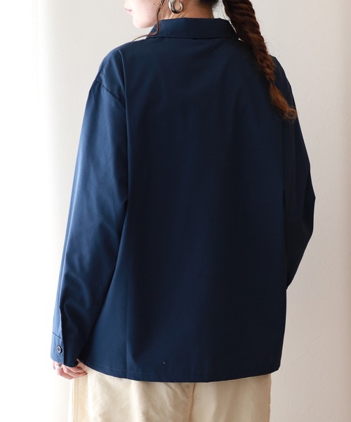 Emago(イマゴ)の「EMAGO らくがきロゴ刺繍シャツ 長袖(シャツ/ブラウス・レディース・ネイビー/ブラック/ホワイト・FREE)」の9枚目の写真