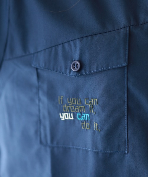 Emago(イマゴ)の「EMAGO らくがきロゴ刺繍シャツ 長袖(シャツ/ブラウス・レディース・ネイビー/ブラック/ホワイト・FREE)」の11枚目の写真