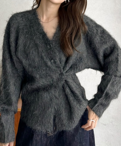 Eclat one(エクラワン)の「【Eclat one】マルチ WAY カシュクール ニット カーディガン(ニット/セーター・レディース・チャコール/オートミール/パープル・FREE)」の5枚目の写真