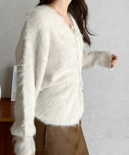 Eclat one(エクラワン)の「【Eclat one】マルチ WAY カシュクール ニット カーディガン(ニット/セーター・レディース・チャコール/オートミール/パープル・FREE)」の13枚目の写真
