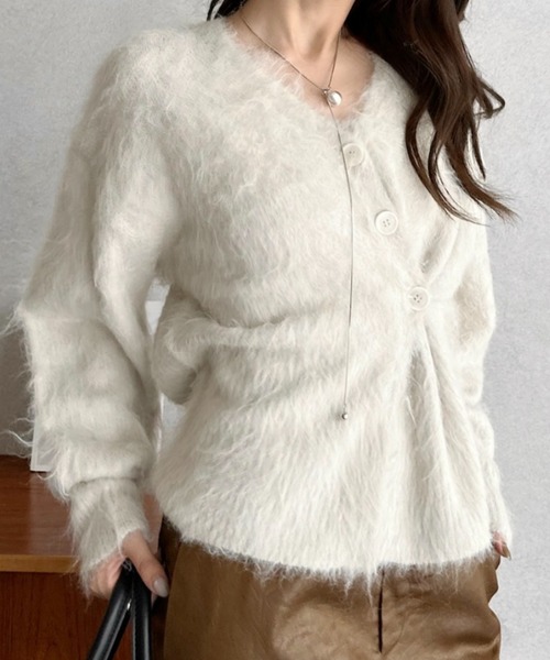 Eclat one(エクラワン)の「【Eclat one】マルチ WAY カシュクール ニット カーディガン(ニット/セーター・レディース・チャコール/オートミール/パープル・FREE)」の14枚目の写真