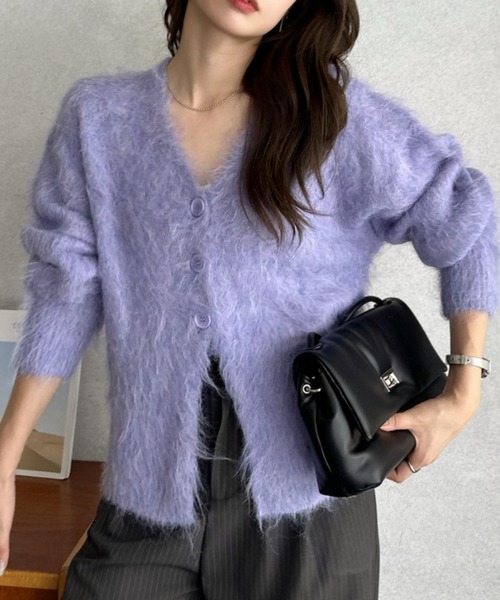Eclat one(エクラワン)の「【Eclat one】マルチ WAY カシュクール ニット カーディガン(ニット/セーター・レディース・チャコール/オートミール/パープル・FREE)」の16枚目の写真