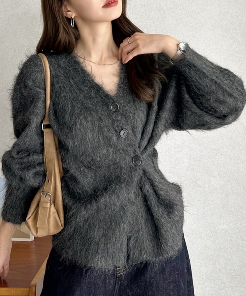 Eclat one(エクラワン)の「【Eclat one】マルチ WAY カシュクール ニット カーディガン(ニット/セーター・レディース・チャコール/オートミール/パープル・FREE)」の6枚目の写真