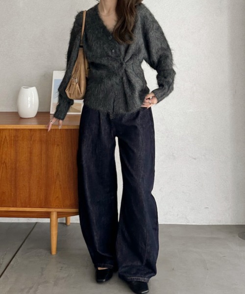 Eclat one(エクラワン)の「【Eclat one】マルチ WAY カシュクール ニット カーディガン(ニット/セーター・レディース・チャコール/オートミール/パープル・FREE)」の9枚目の写真