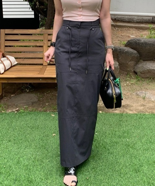 YUGA(ユーガ)の「YUGA_YGMC Korean-style Drawstring Cargo Skirt(スカート・レディース・ホワイト/ブラック/カーキ・FREE)」の2枚目の写真