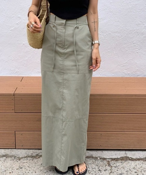 YUGA(ユーガ)の「YUGA_YGMC Korean-style Drawstring Cargo Skirt(スカート・レディース・ホワイト/ブラック/カーキ・FREE)」の11枚目の写真