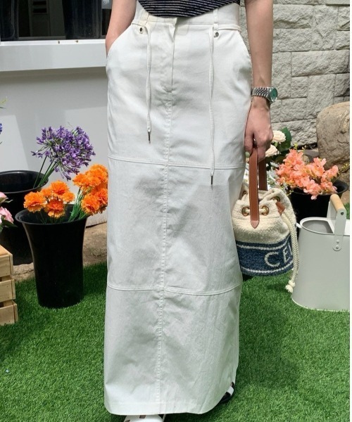 YUGA(ユーガ)の「YUGA_YGMC Korean-style Drawstring Cargo Skirt(スカート・レディース・ホワイト/ブラック/カーキ・FREE)」の4枚目の写真