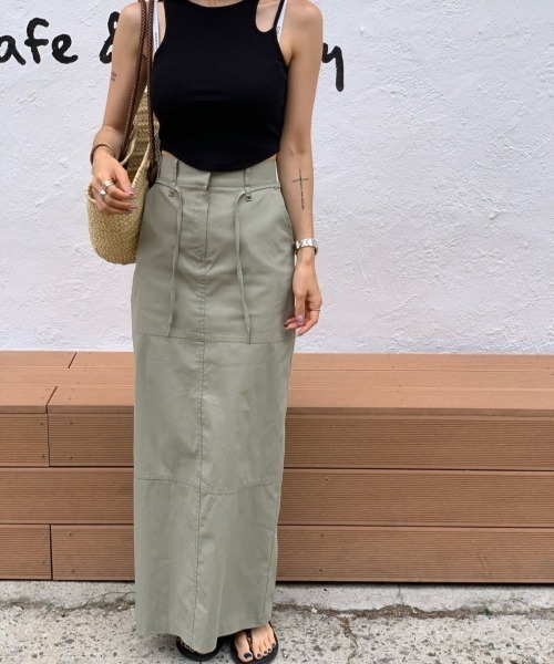 YUGA(ユーガ)の「YUGA_YGMC Korean-style Drawstring Cargo Skirt(スカート・レディース・ホワイト/ブラック/カーキ・FREE)」の17枚目の写真