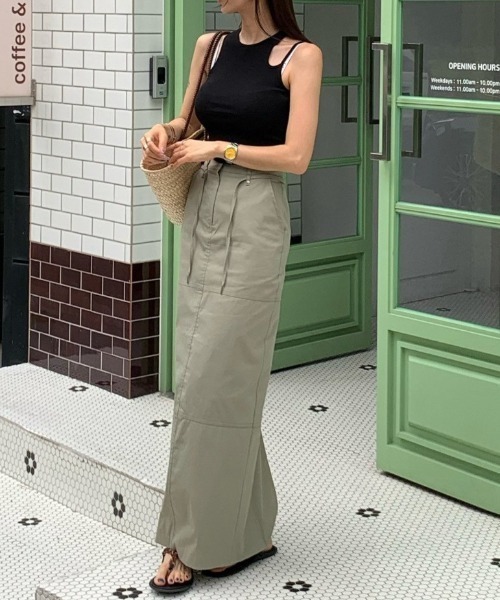 YUGA(ユーガ)の「YUGA_YGMC Korean-style Drawstring Cargo Skirt(スカート・レディース・ホワイト/ブラック/カーキ・FREE)」の15枚目の写真