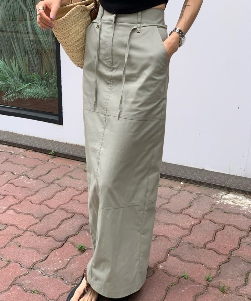 YUGA(ユーガ)の「YUGA_YGMC Korean-style Drawstring Cargo Skirt(スカート・レディース・ホワイト/ブラック/カーキ・FREE)」の12枚目の写真
