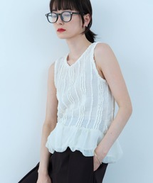 Balloon Peplum Sleeveless Top