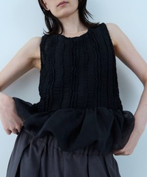 Balloon Peplum Sleeveless Top
