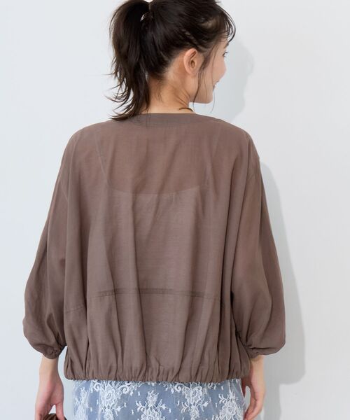 le.coeur blanc(ルクールブラン)の「シアーノーカラーポケットブルゾン(ブルゾン・レディース・カーキブラウン/ベージュ/ブラック・38)」の12枚目の写真