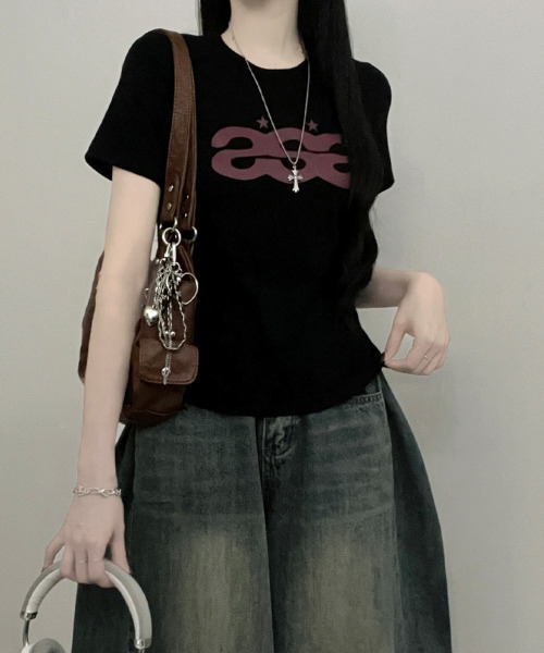 VIVID LADY(ビビッドレディー)の「ロゴプリント 半袖Tシャツ(Tシャツ/カットソー・レディース・ホワイト/ミント/ブラック・FREE)」の11枚目の写真
