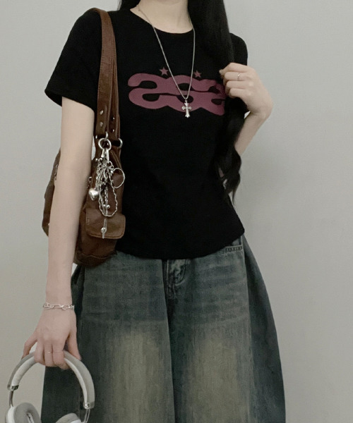 VIVID LADY(ビビッドレディー)の「ロゴプリント 半袖Tシャツ(Tシャツ/カットソー・レディース・ホワイト/ミント/ブラック・FREE)」の12枚目の写真