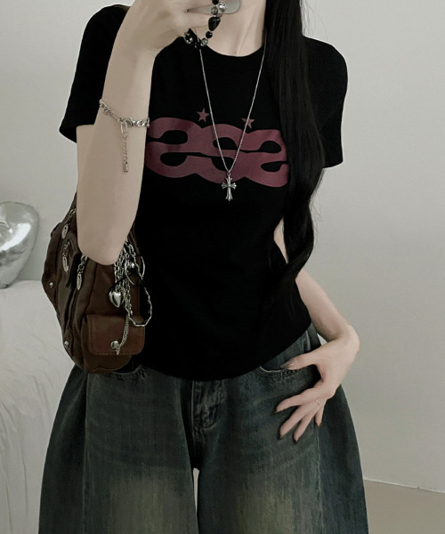 VIVID LADY(ビビッドレディー)の「ロゴプリント 半袖Tシャツ(Tシャツ/カットソー・レディース・ホワイト/ミント/ブラック・FREE)」の15枚目の写真