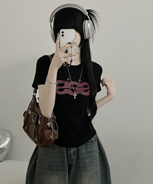 VIVID LADY(ビビッドレディー)の「ロゴプリント 半袖Tシャツ(Tシャツ/カットソー・レディース・ホワイト/ミント/ブラック・FREE)」の16枚目の写真
