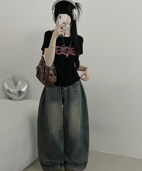 VIVID LADY(ビビッドレディー)の「ロゴプリント 半袖Tシャツ(Tシャツ/カットソー・レディース・ホワイト/ミント/ブラック・FREE)」の17枚目の写真